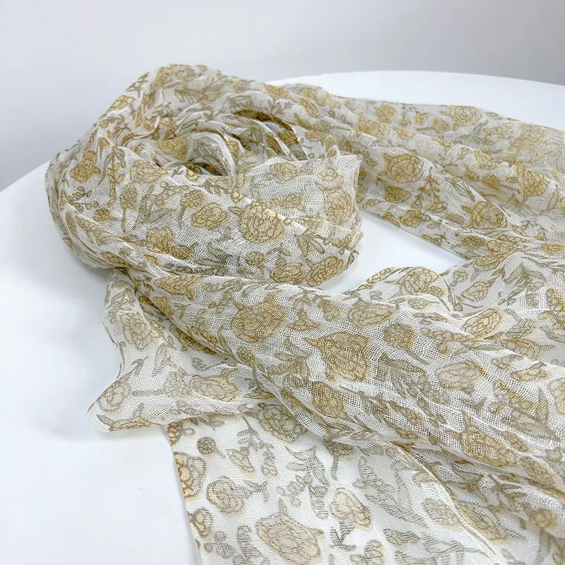 Spring and summer 100% line printed lightweight small square scarf slender scarf large-sized scarf shawl