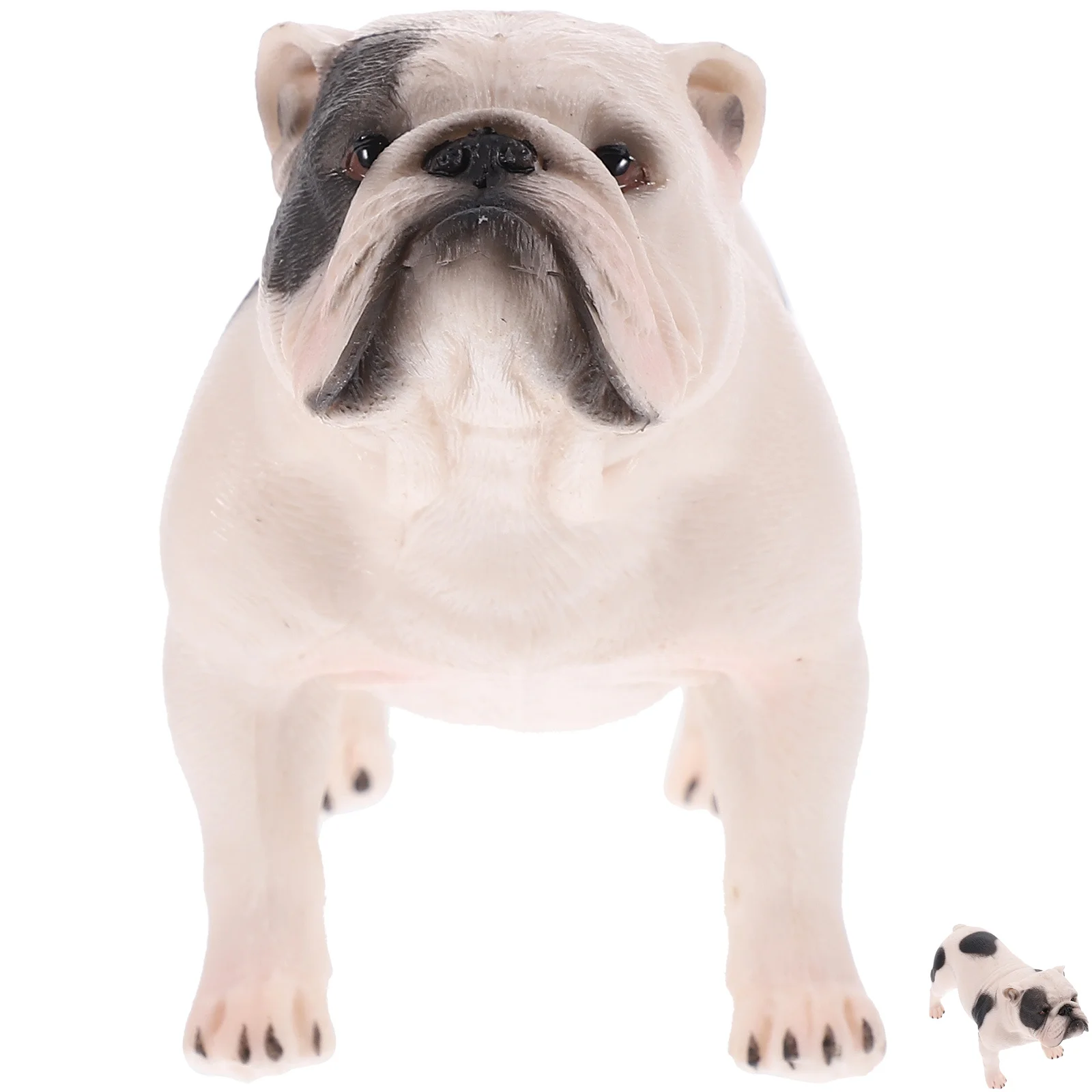 

1Pcs Solid Animal Dog Simulation PVC Ornament Standing Bulldog Decoration Desktop Sculpture Home Office Car Display