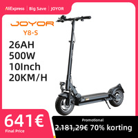 JOYOR Y8-S Electric Scooter 10 Inch Wheel 48V 26Ah Battery 500W Motor 40Km/h Max Speed 120KG Load Up to 82KM Mileage