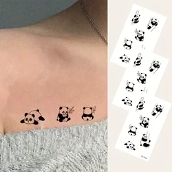 Cartoon Tattoo Paste Waterproof and Lasting Lovely Little Fresh Panda Black and White Literature and Art Simple Arm and Ankle Di