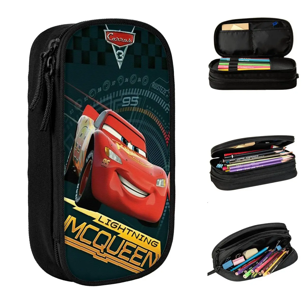 Lightning Mcqueen Car Sally Gifts For Kid's Pencil Cases Cute Pen Box Pencil Bags For Girls Boys Large Storage Students Supplies