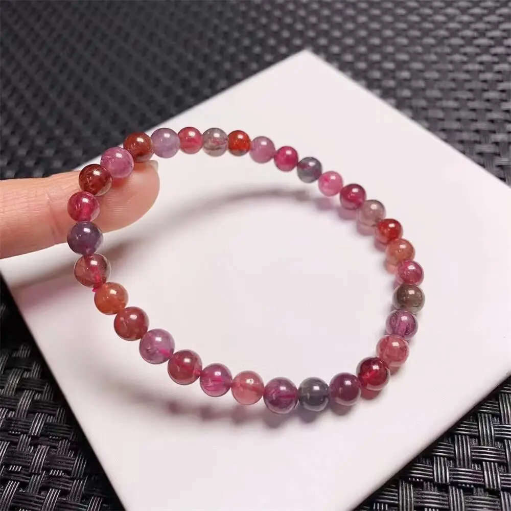 5.8MM Natural Colored Spinel Bracelet Women Fashion Healing Crystal Round Beads Lovers Strand Jewelry Gift