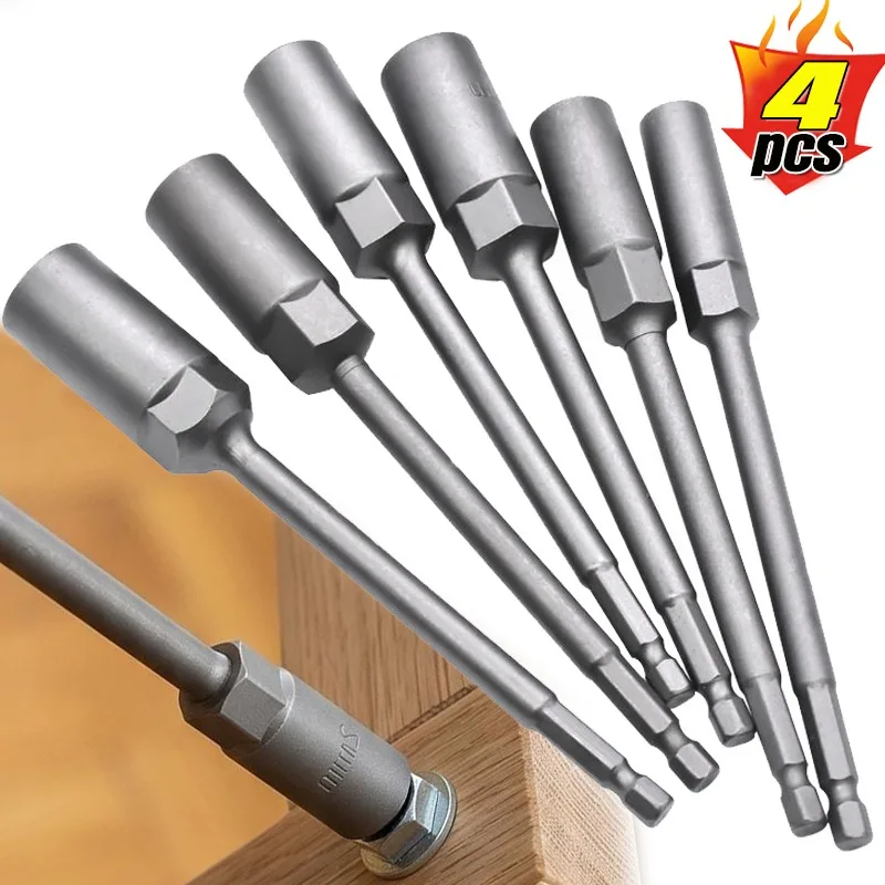 

Heavy Duty Electric Drill Socket Head Bolt Nut Driver Bit Hex Shank Extender Impact Drill Bits Adapter Wrench Extension Rods