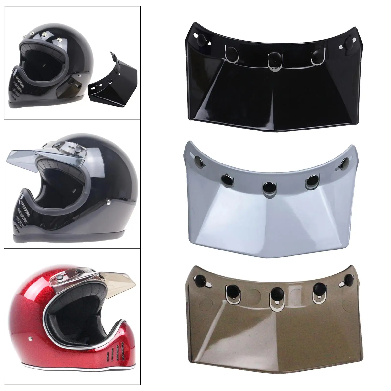 

Universal 5- Bubble Visor Replace for Motorcycle Helmet Durable