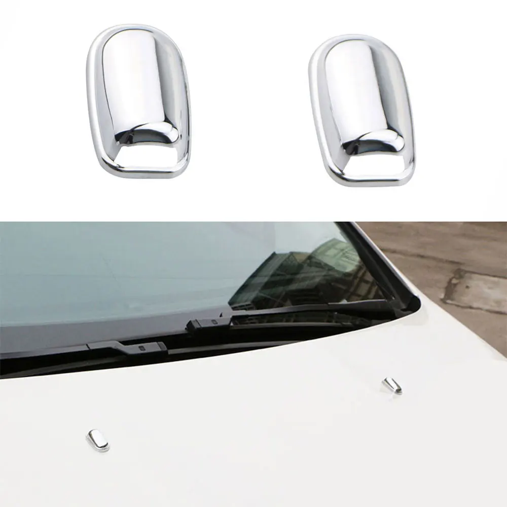 For Ford Fiesta MK7 2009 - 2016 Front Window Water Spray Nozzle Cover 2Pcs Washer Nozzle Cap Sticker Accessories