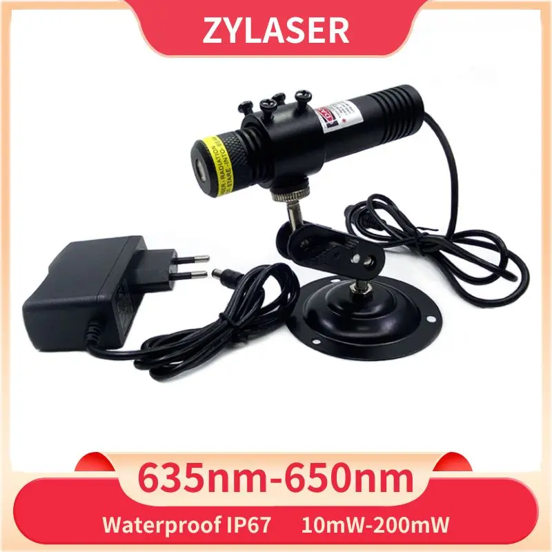 Waterproof IP67 22x100mm Glass Lens Dot/line/Cross line 635nm 650nm Red 10mW 30mW Laser Module For Woodworking Carving Machine