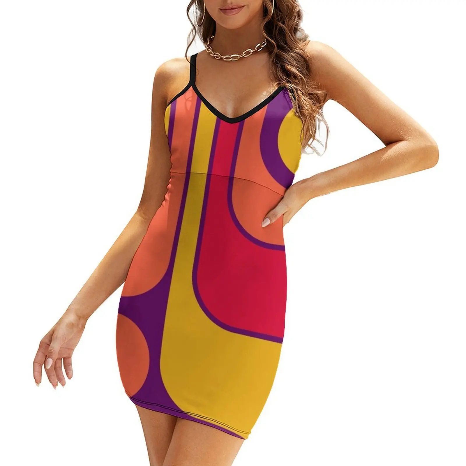 Abito con fionda dal design geometrico retrò 626 abiti estivi di lusso da donna, abito da ballo da sera per donna in stile coreano