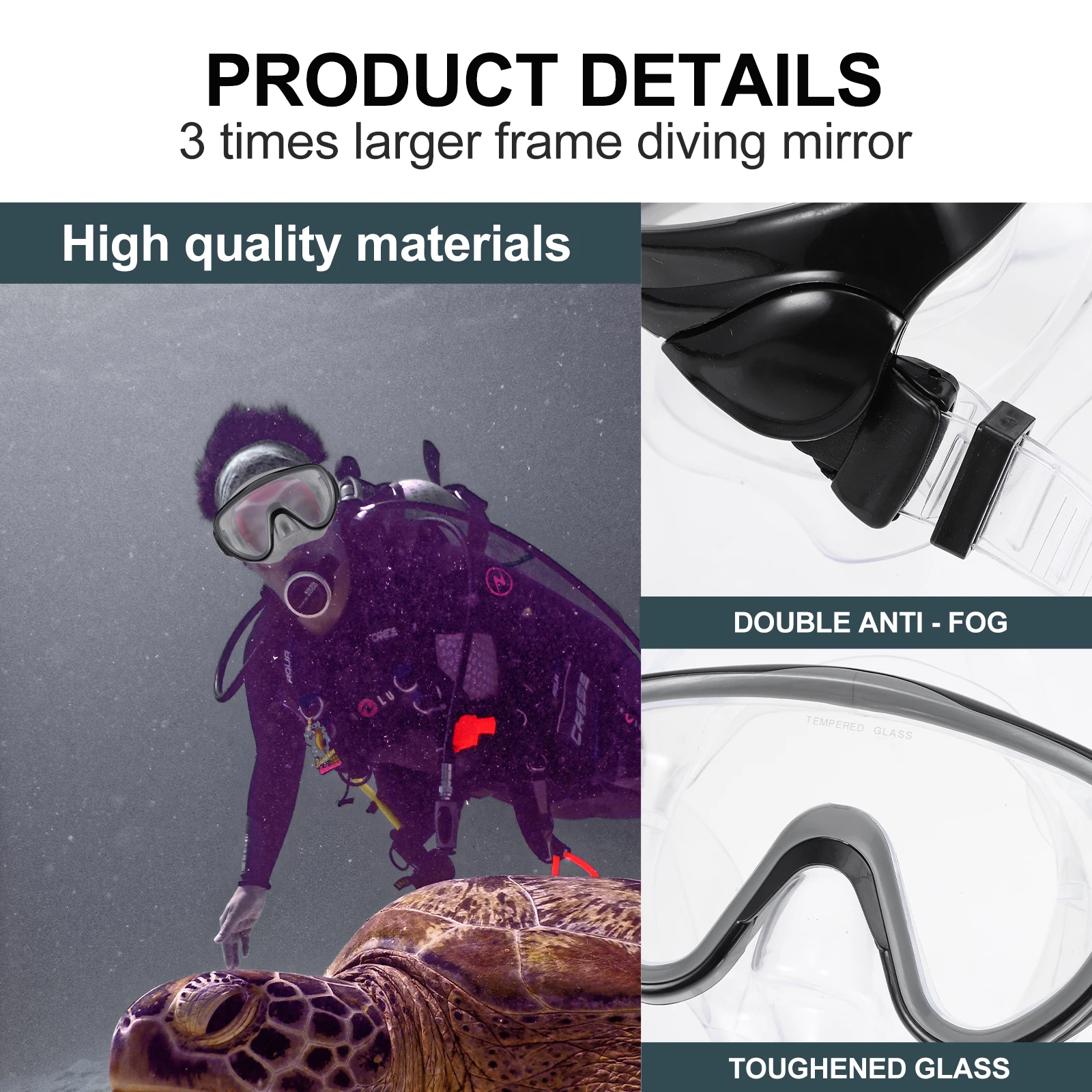 

Diving Glass Set Mens Mask Plastic Frameless Snorkeling Gear Adults Safety Pvc