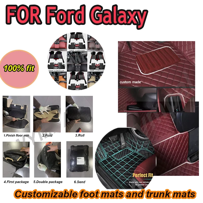 

Роскошные автомобильные коврики для Ford Galaxy Mk IV 3 2016 ~ 2019, 7-местные детали салона автомобиля