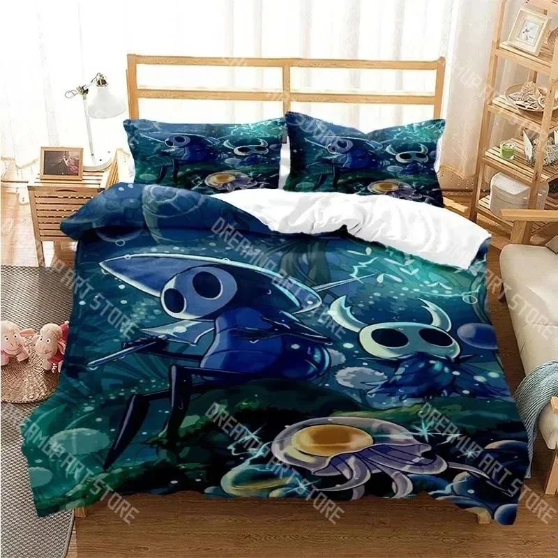 Fashion Anime H-Hollow Knight Bedding Set Single Twin Full Queen King Size Bed Set Kids Bedroom Duvetcover Sets Bed Sheet Set