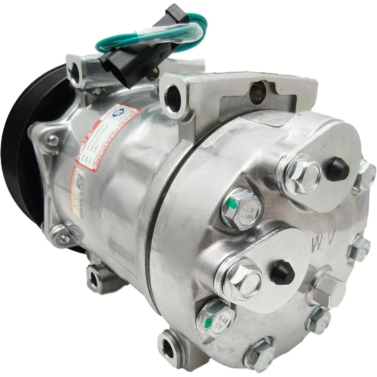 24V 8PK 130MM 7H15 A/C Compressor 14659238 Compatible for VOLVO EC250D EC300D EC350D EC380D EC480D EC700C EC750D EC950E
