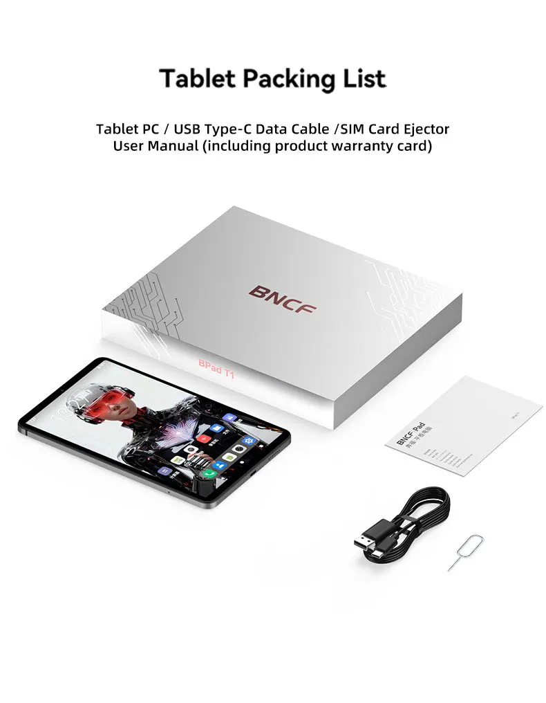 BNCF Bpad T1 Tablet Unisoc T7300 Processor 8.4 Inch Kids Mini Android 16 Gaming Tablet E-Reader With SIM Card Slot 4G LTE Call