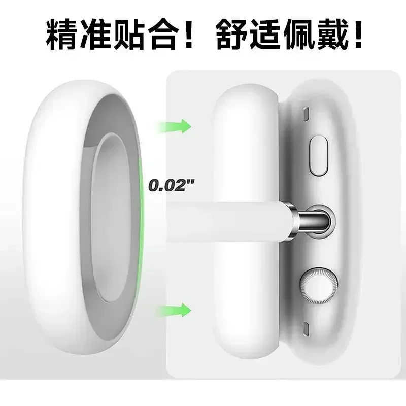 Papaya Orange Farbe 2024 für AirPods Max/2 Silikon-Schutzhülle, TPU, transparent, dreiteiliges Set, sturzsicher und staubdicht