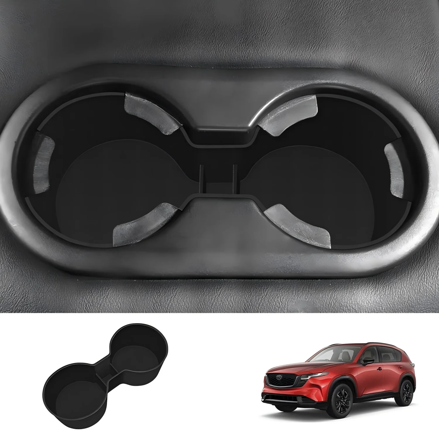 

For Mazda CX-5 2026 Gen 3 Car Accessories Rear Cup Holder Cover Trim Sticker TPE 1pc