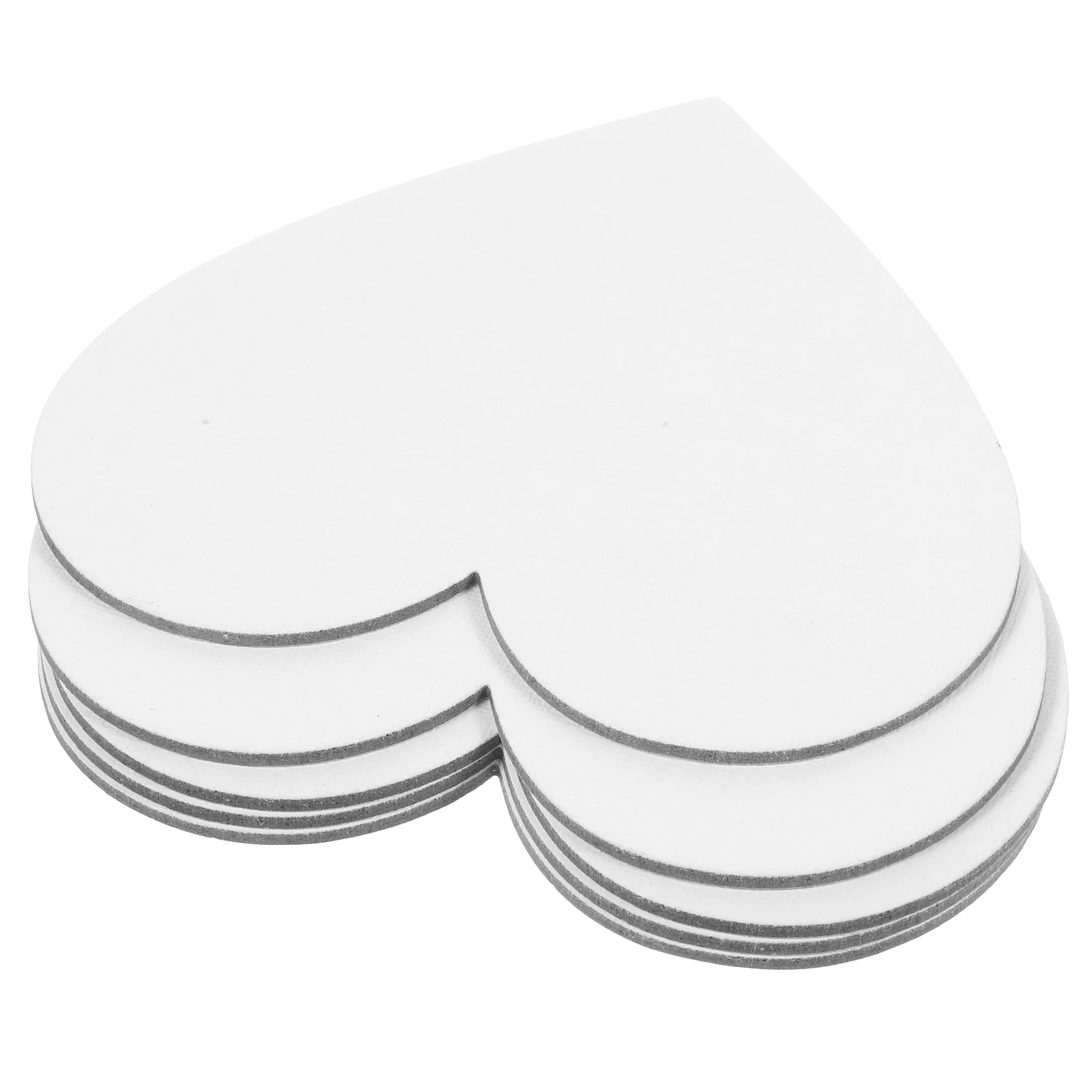 5 Pcs Heart Shape Cotton Drawing Board Thicken Painting Board Artist Paper Board Oil Paint Canvas Sketchpad (White)