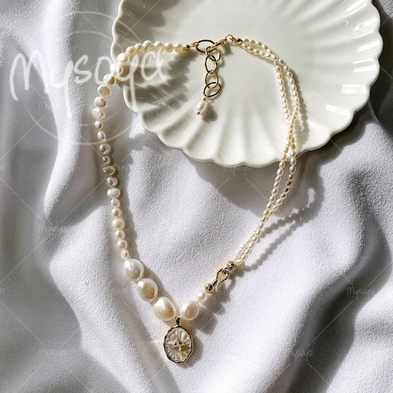 

MYSOYA 2-3mm & 4-5mm & 9-10mm White Freshwater Pearl Necklace,Suitable for Birthday/Wedding/Mother's Day/Father's Day Gift A0836
