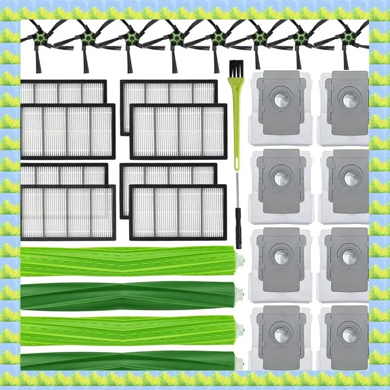 Peças de reposição FZFZ para Irobot S9 (9150) S9 Plus (9550), escovas de borracha multisuperfície filtros escovas laterais sacos de vácuo