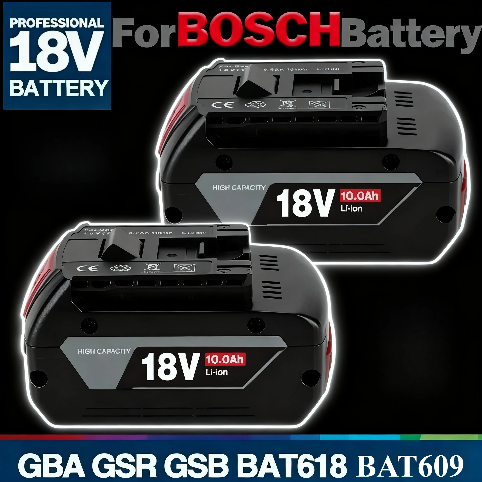 

18V 10.0Ah For Bosch 18V Lithium Ion Battery Suitable For Bosch 18V Power Tools Rechargeable Lithium-ion Battery Pack+Charger