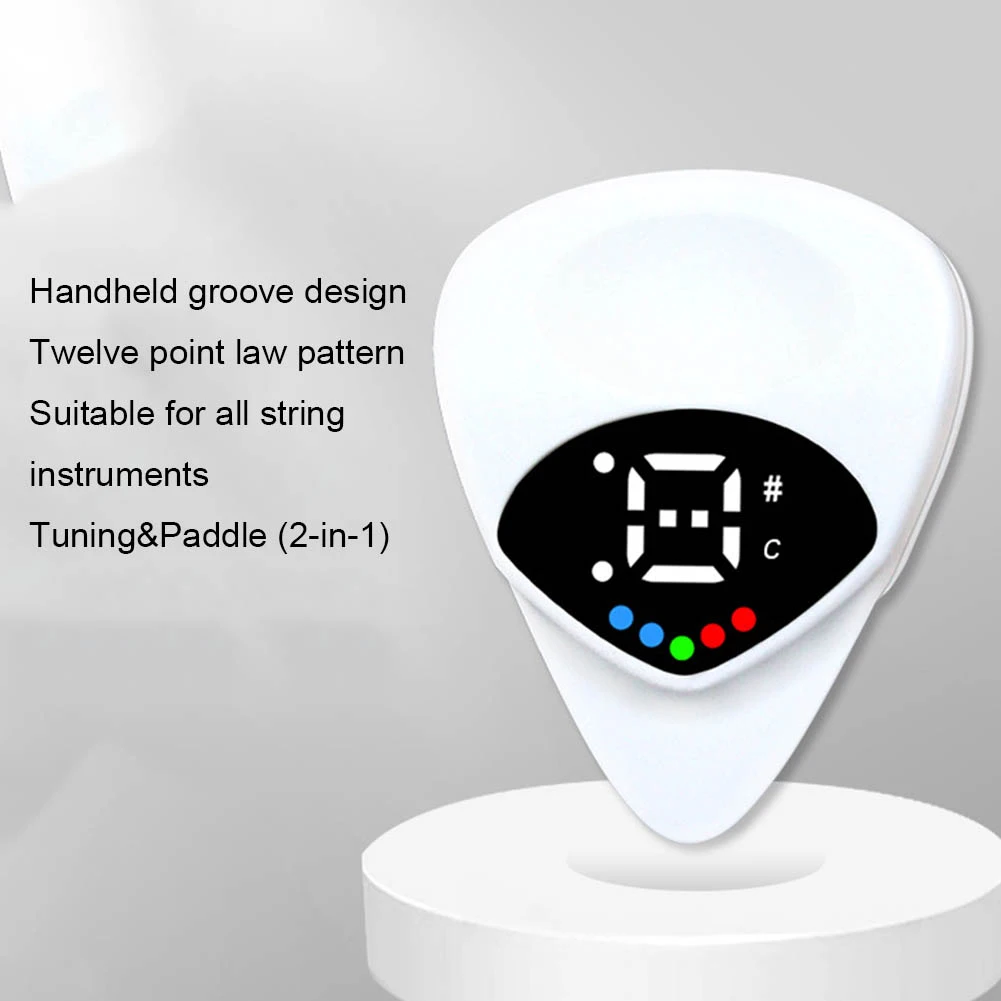 2-in-1 Guitar Picks Tuner Digital Electronic Tuner Acoustic Guitar Tuner for Acoustic Electric Guitar Bass Mandolin