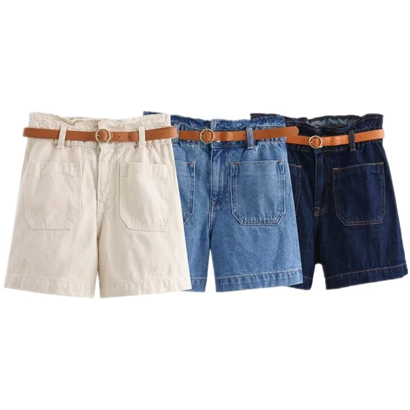 صيف 2024 جينز نسائي فضفاض متعدد الاستخدامات بحزام مستقيم الساق جاهز عالي الخصر سراويل غير رسمية Sli