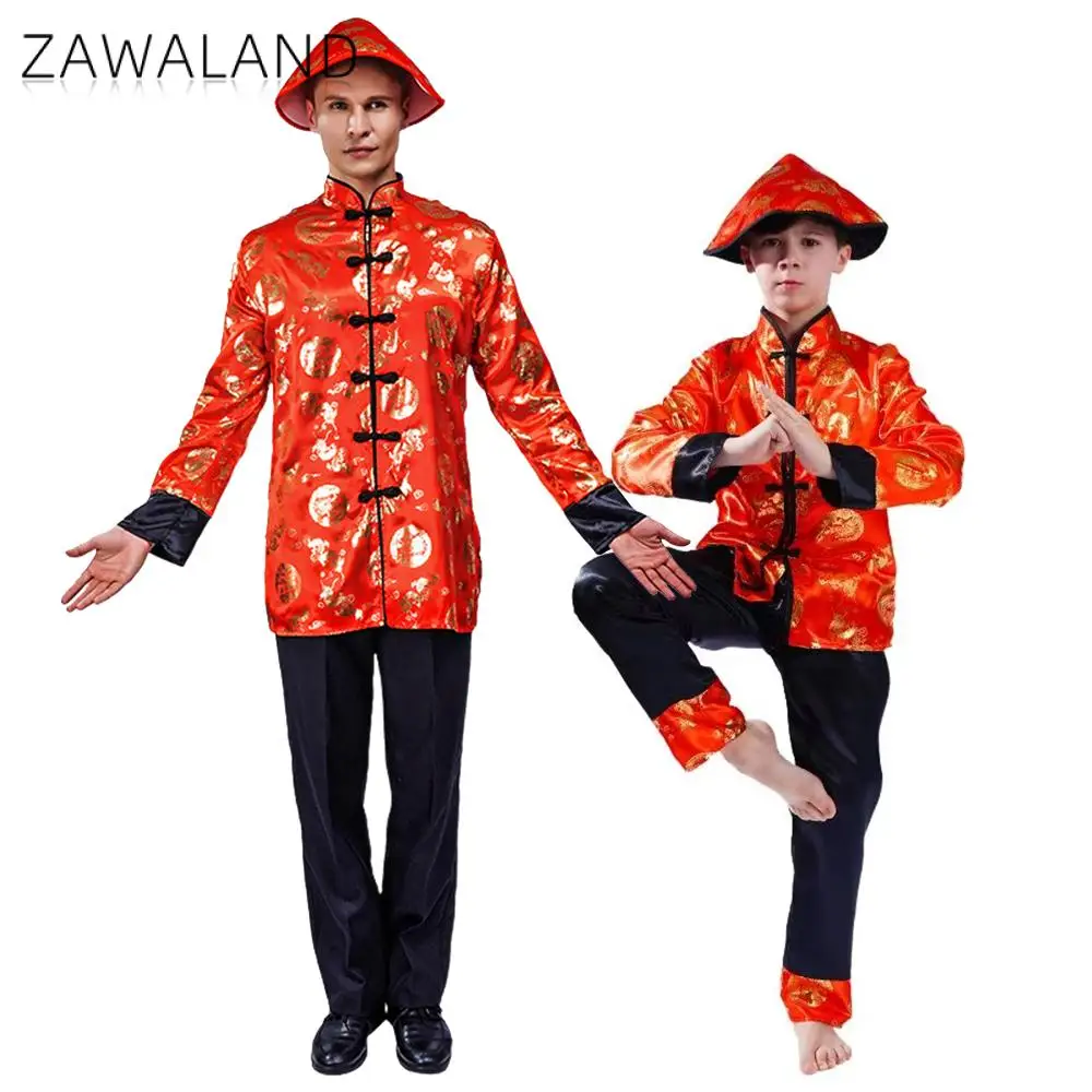 

Zawaland Father Boy Chinese Traditional Costume Tang Cosplay Costume Carnival Holiday Party Suit Dance Stage Performance Outfit