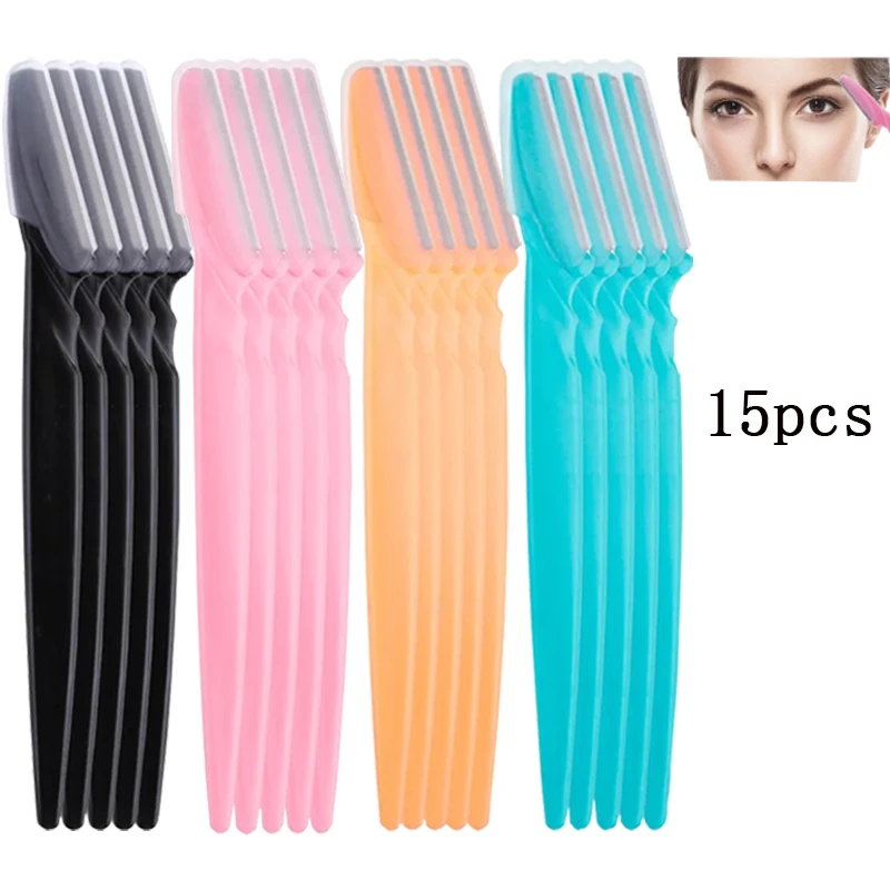 

15Pcs Eyebrow Razor For Women Multipurpose Exfoliating Dermaplaning Tools Facial Razor With Precision Cover Small Makeup Tools