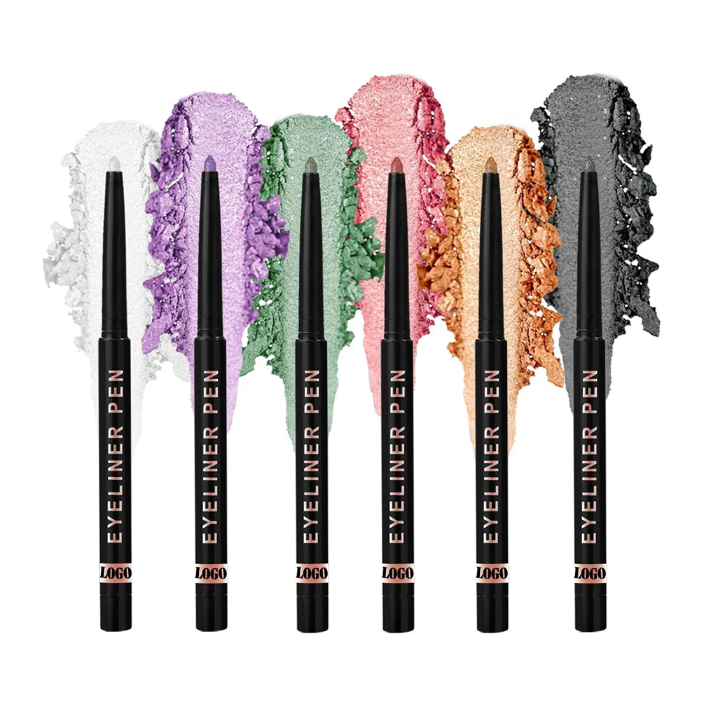 12 لون العلامة الخاصة كحل قلم رصاص شعار مخصص طويلة الأمد الصباغ بيرليسسينت العين اينر جل مقاوم للعرق تجميل ضد الماء