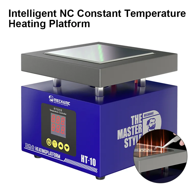 Mesa de precalentamiento de materiales de aluminio de aviación, HT-10 mecánico para mantenimiento de teléfono, reparación de placa base, estación de calefacción, nuevo
