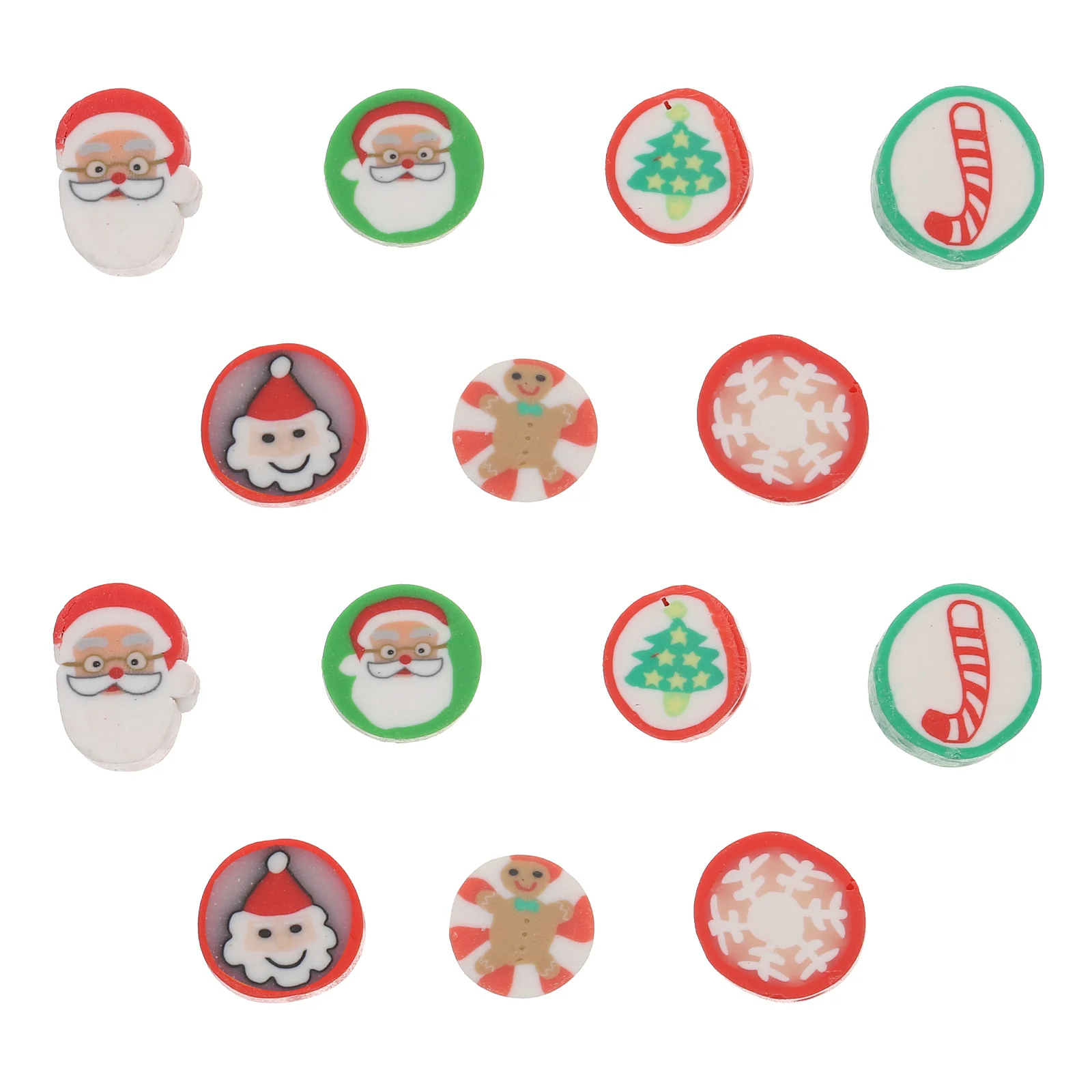 100Pcs Christmas Series Polymer Clay Slices DIY Jewelry Making Bracelets Necklace Craft Accessories Charms Polymer Clay Slice