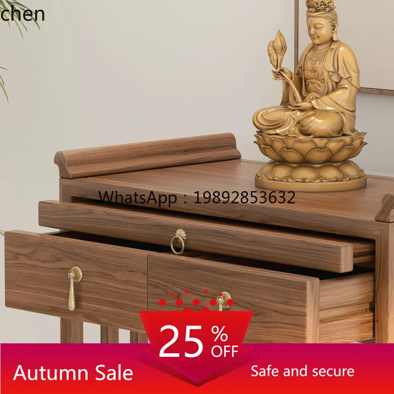 

Solid Wood Household Small Offering Table Modern Simple God of Wealth Incense Case Gongfo Table Shentai