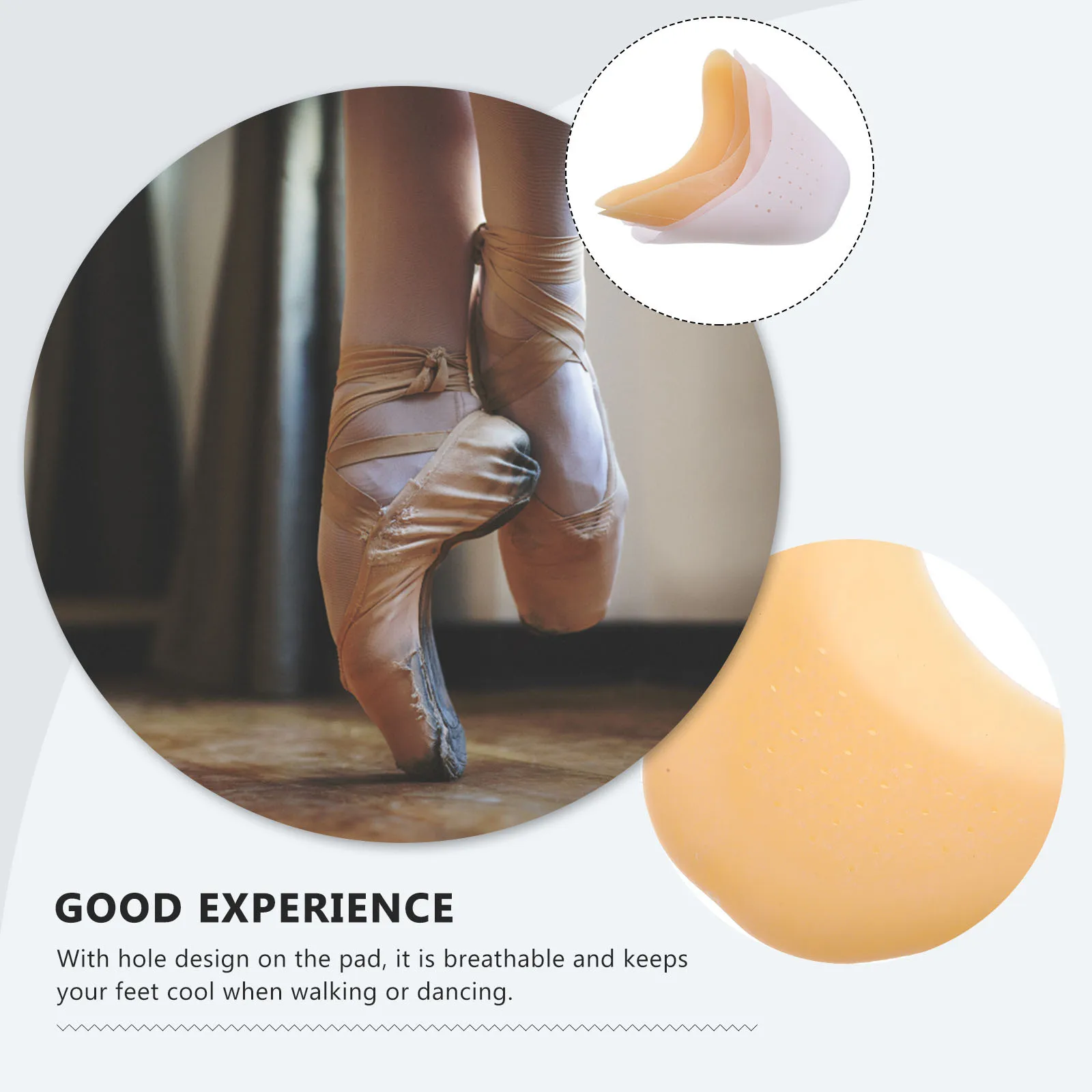

6pcs Silicone Toe Caps Reusable Soft Toe Sleeves For Ballet Dance Shoes Foot Protector Breathable Anti-Friction Pads For High