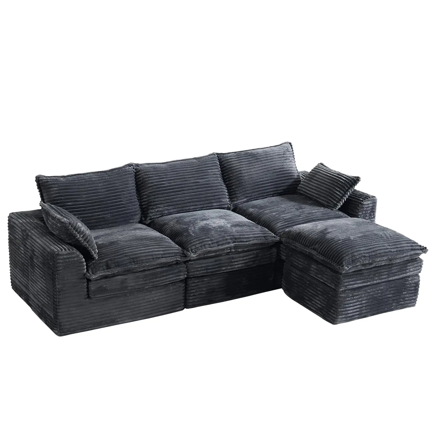 Canapé modulaire sectionnel de 113 pouces, canapé nuage en L surdimensionné avec assise profonde, ca