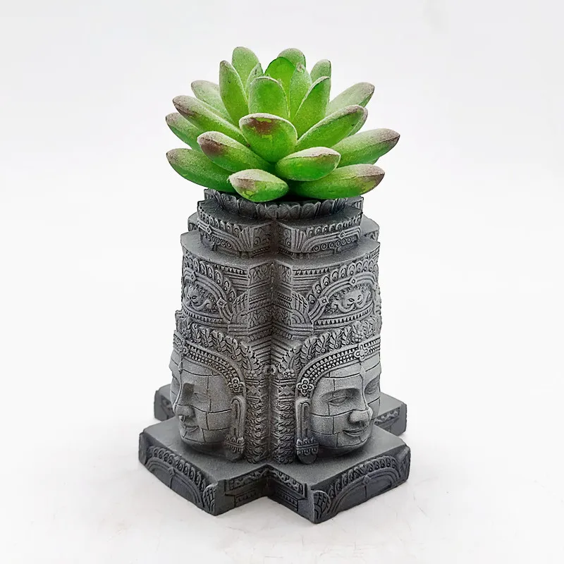 Silicone mold Southeast Asian Buddha vase plant resin plaster DIY making vase cactus silicone mold home decoration tool