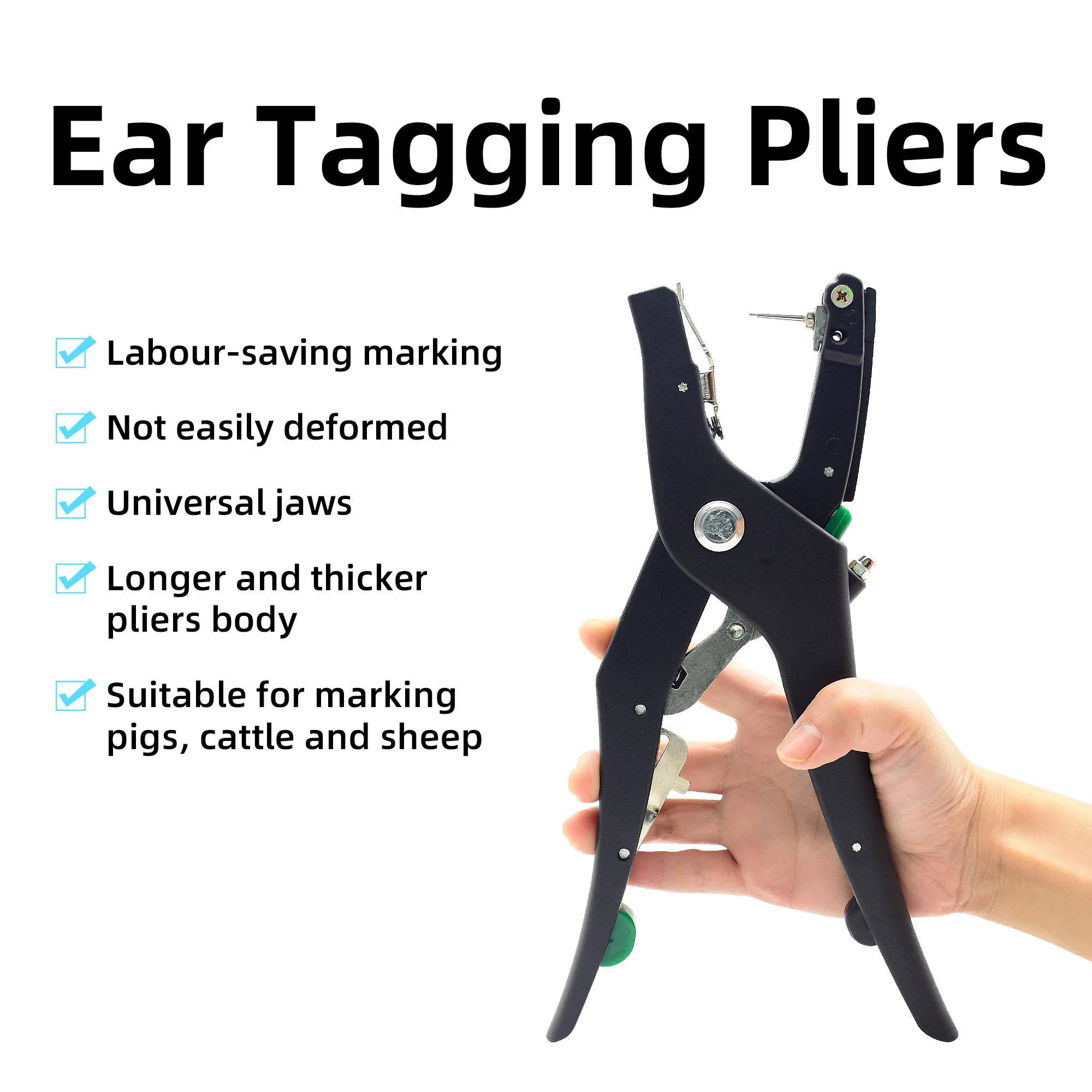 

Ear Tag Pliers Livestock Tagging Applicator Gun for Sheep Goats Pigs Cattle Rabbits Veterinary Marker Clamp with Needle