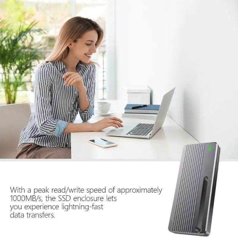 

R53C Aluminum M.2 NVME SSD Enclosure Adapter USB 3.2 Gen2 10Gbps NVME to USB C Solid States Drive External Enclosure