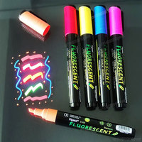 6mm Oblique Tip Erasable Fluorescent Liquid Chalk Marker Pen For LED Light Board Glass Blackboard Glossy Surface Art Graffiti