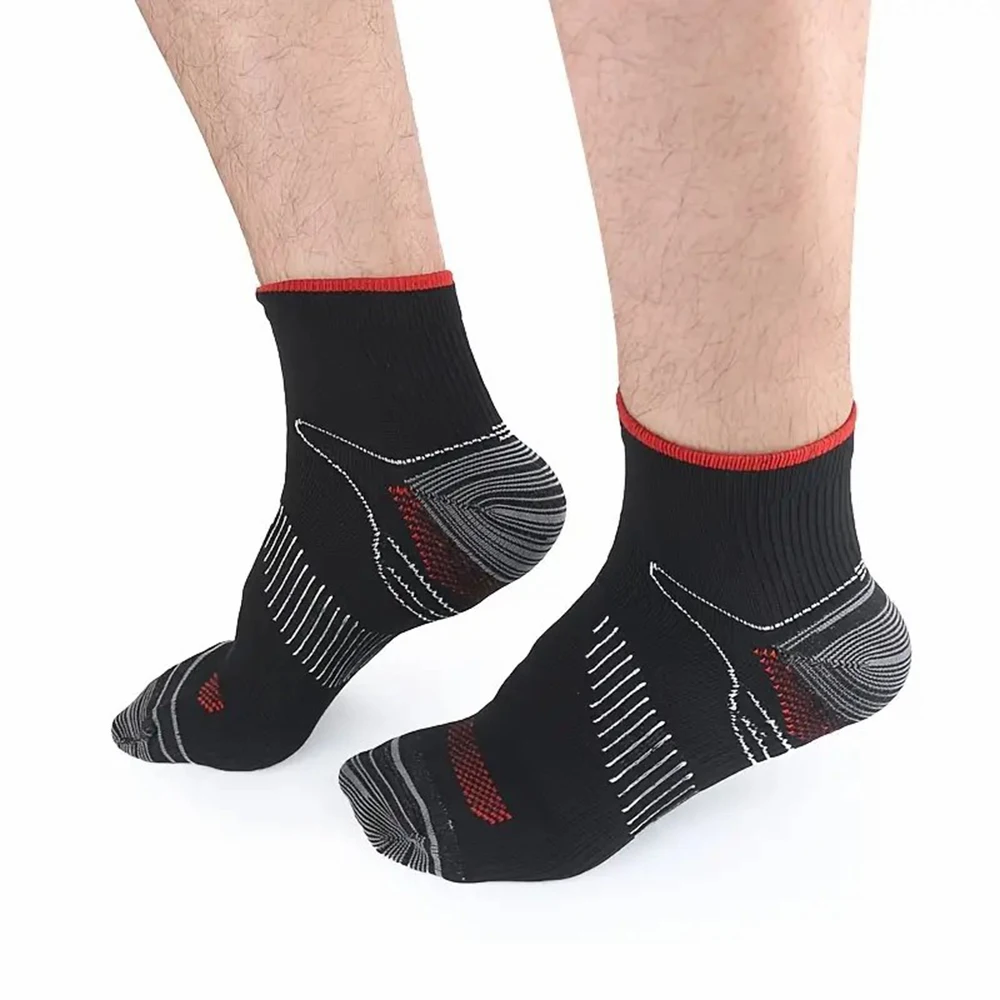 1/6 Pairs Men Plus Size Compression Sports Socks Foot Fascia Design Comfortable Breathable Deodorizing Running Cycling Socks
