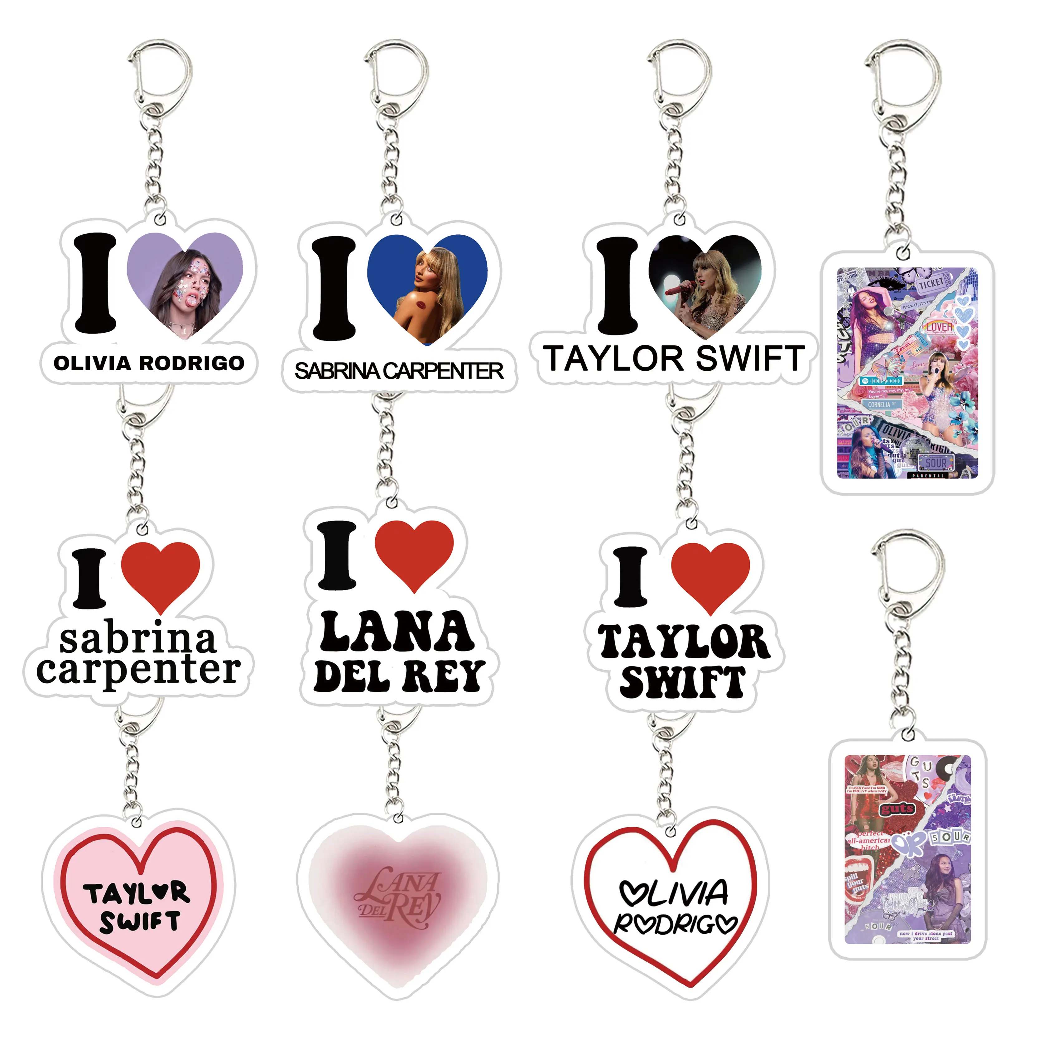 Popular Singer Key Chain Key Ring Keychain for Accessories Bag Acrylic Funny Pendant Keyring  Chains Jewelry Fans Gifts