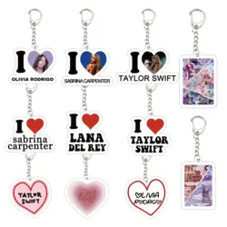 Popular Singer Key Chain Key Ring Keychain for Accessories Bag Acrylic Funny Pendant Keyring  Chains Jewelry Fans Gifts