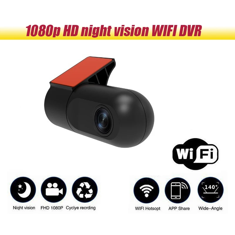 

Car Road Record WiFi DVR Driving Video Recorder Dash Camera New Single Lens 1080p High Definition Night Vision Night Vision CCD