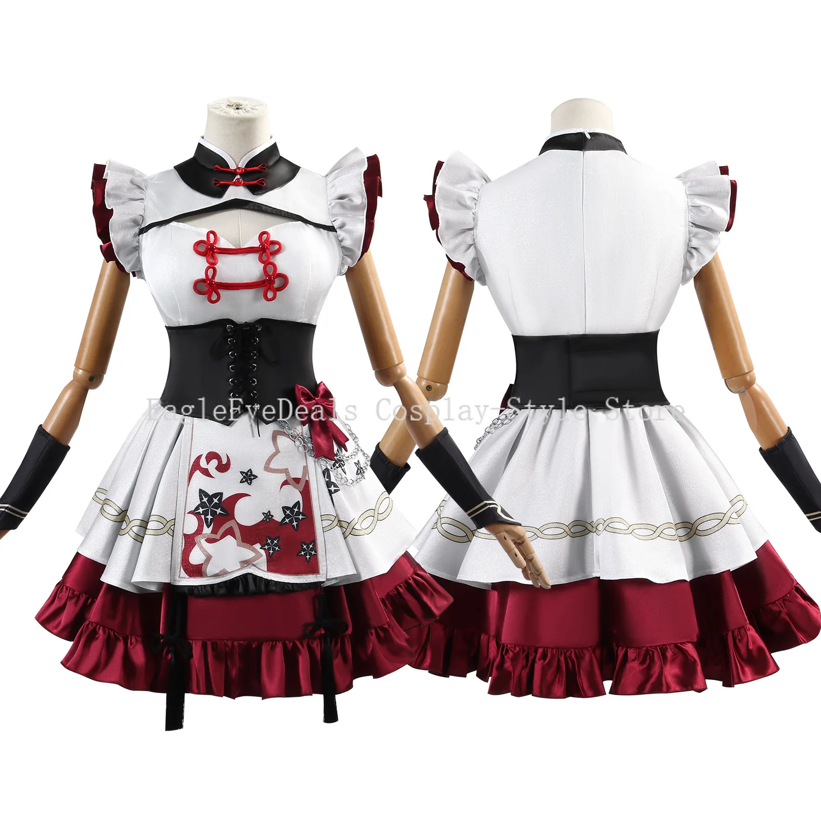 Wuthering Waves Camellya Chun Cosplay Costume Complete Set  Halloween Party Joyous occasion Wig Stockings Chinese style Outfit