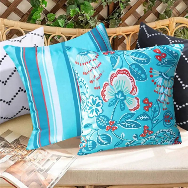 2025 حزمة جديدة من 4 أغطية وسائد مقاومة للماء خارجية 18X18 نمط لطيف حديث ديكور مربع في الهواء الطلق رمي أغطية وسائد