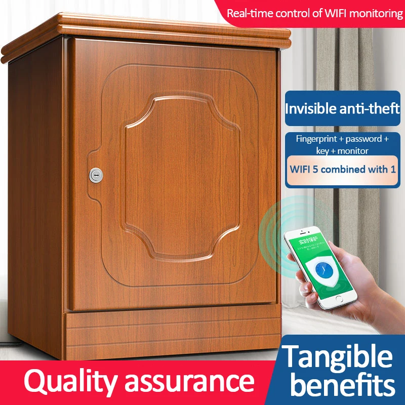 Bedside safe 55cm high fingerprint password invisible safe anti-theft bedside table into the wall dual alarm face recognition