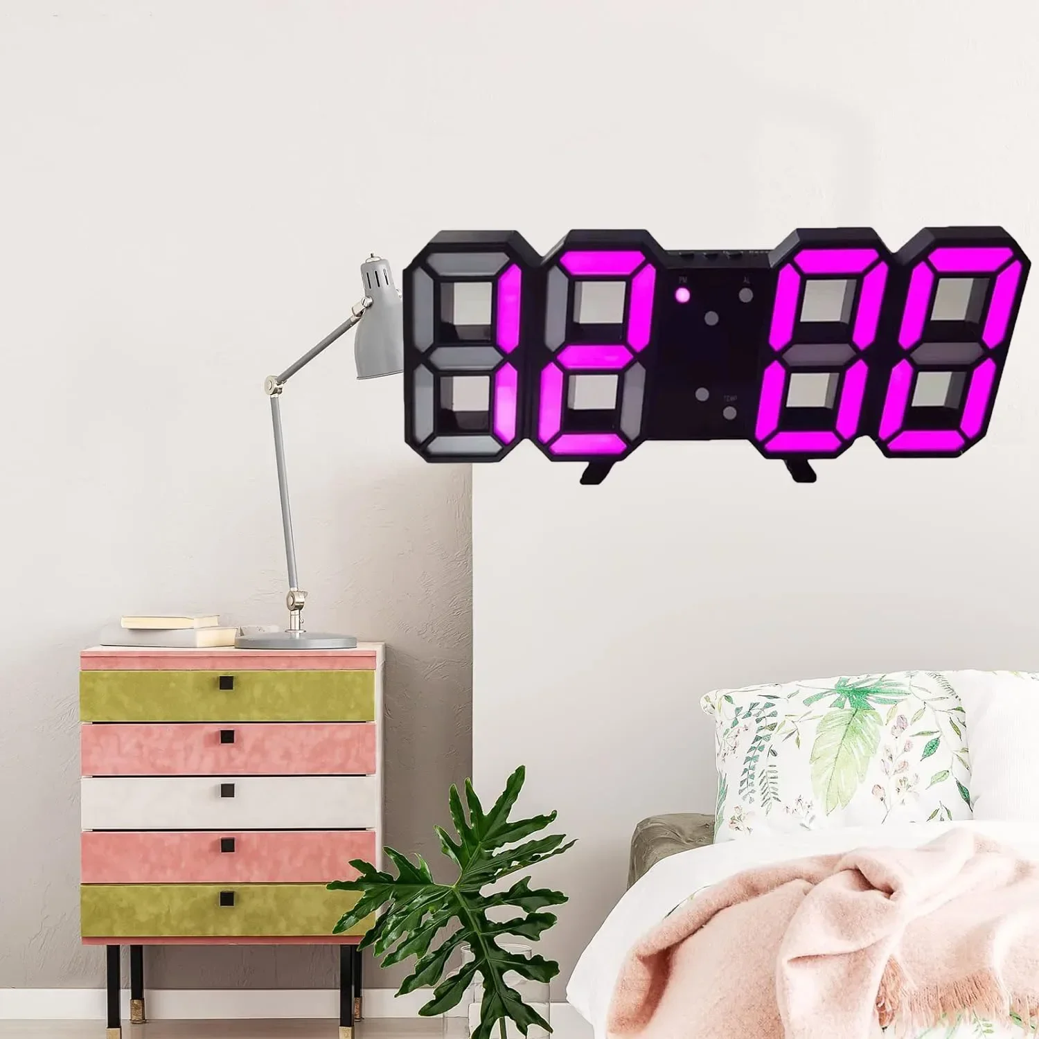 3d LED elettronico sveglia digitale temperatura umidità settimana Auto Dimmer orologio da tavolo numero orologio da parete per la decorazione della