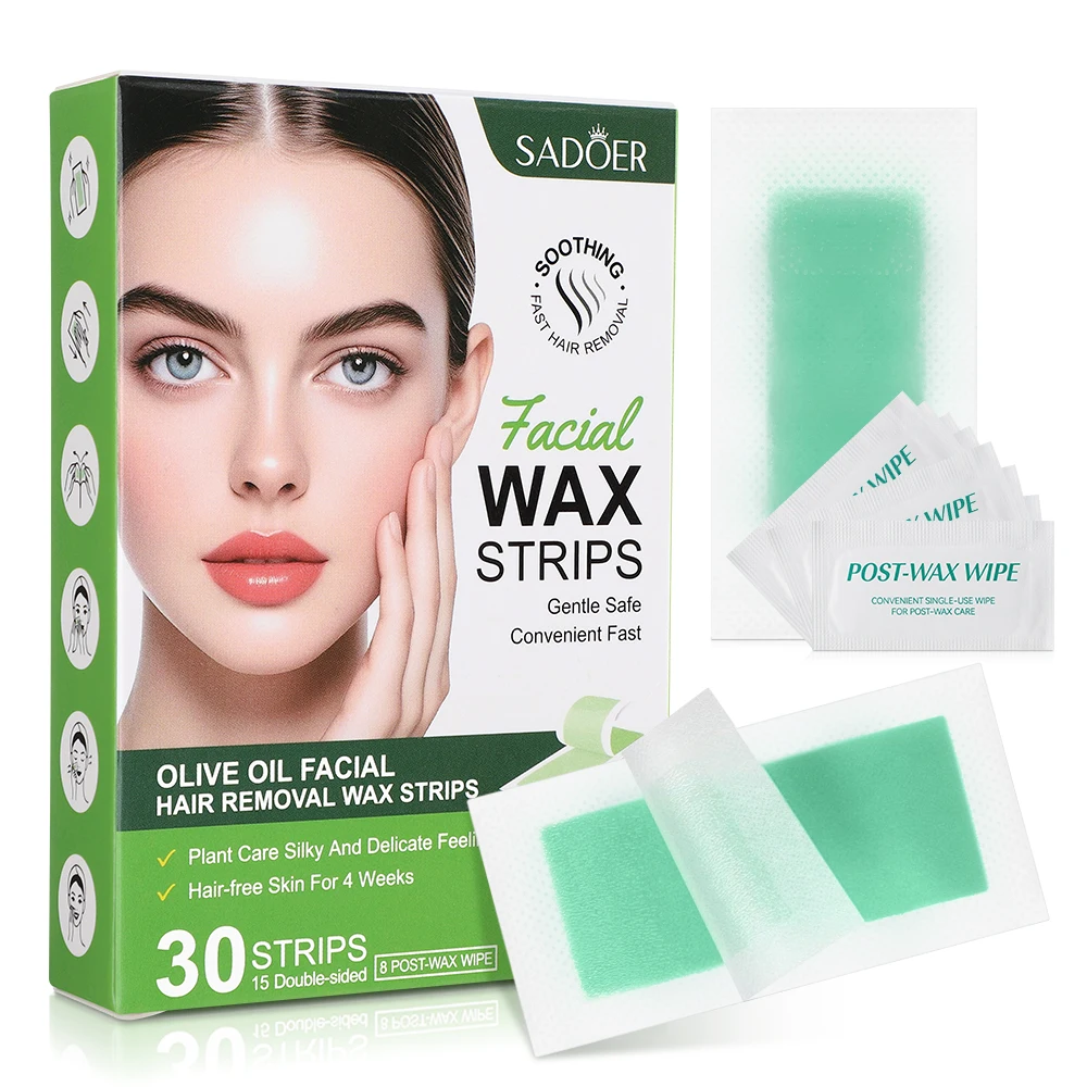 Papel encerado para depilación facial con aceite de oliva, axilas, vello de piernas y todo el cuerpo, eliminación de vello púbico permanente para mujeres y hombres