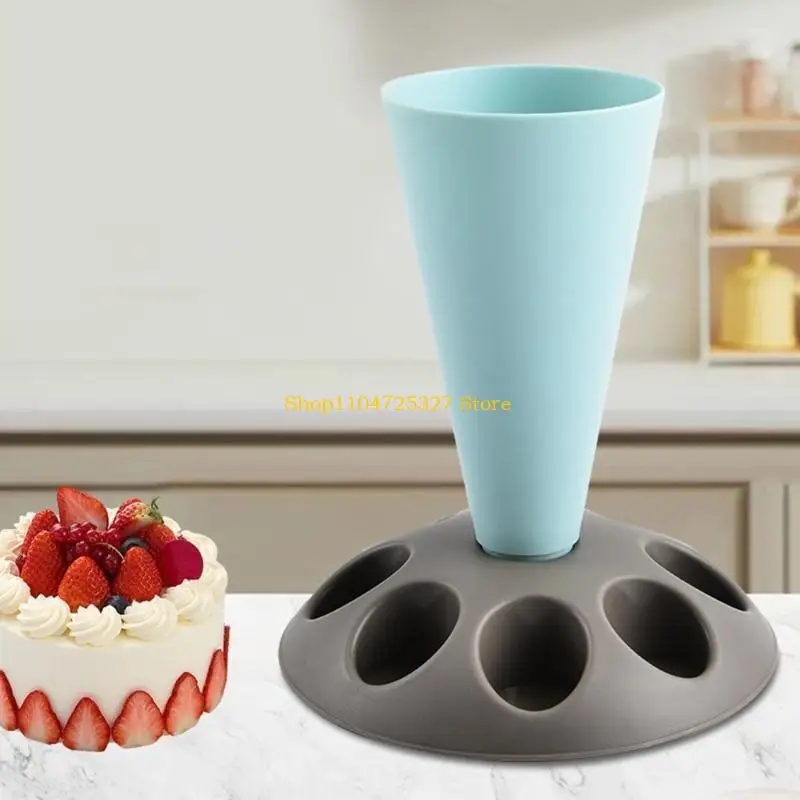 

D8KF Cake Decorating Bag Holder 8 Slot Nozzle Organizers Easy Cream Filling Stand