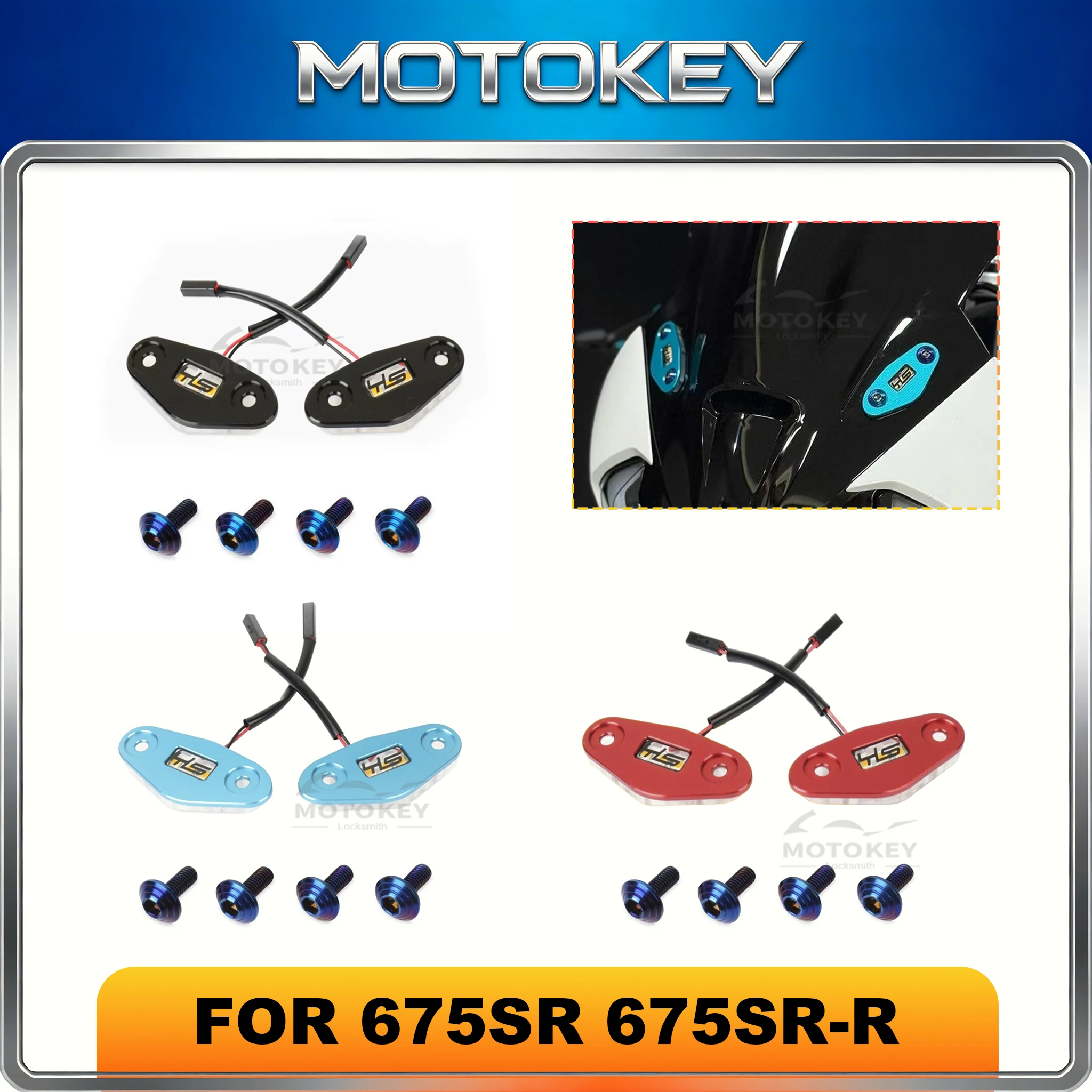 Rückspiegel Sitzbezug, dekoratives LED-Licht, Basislicht für CFMOTO 675SR, 675SRR, 675SR-R, 675 SRR, Motorradzubehör