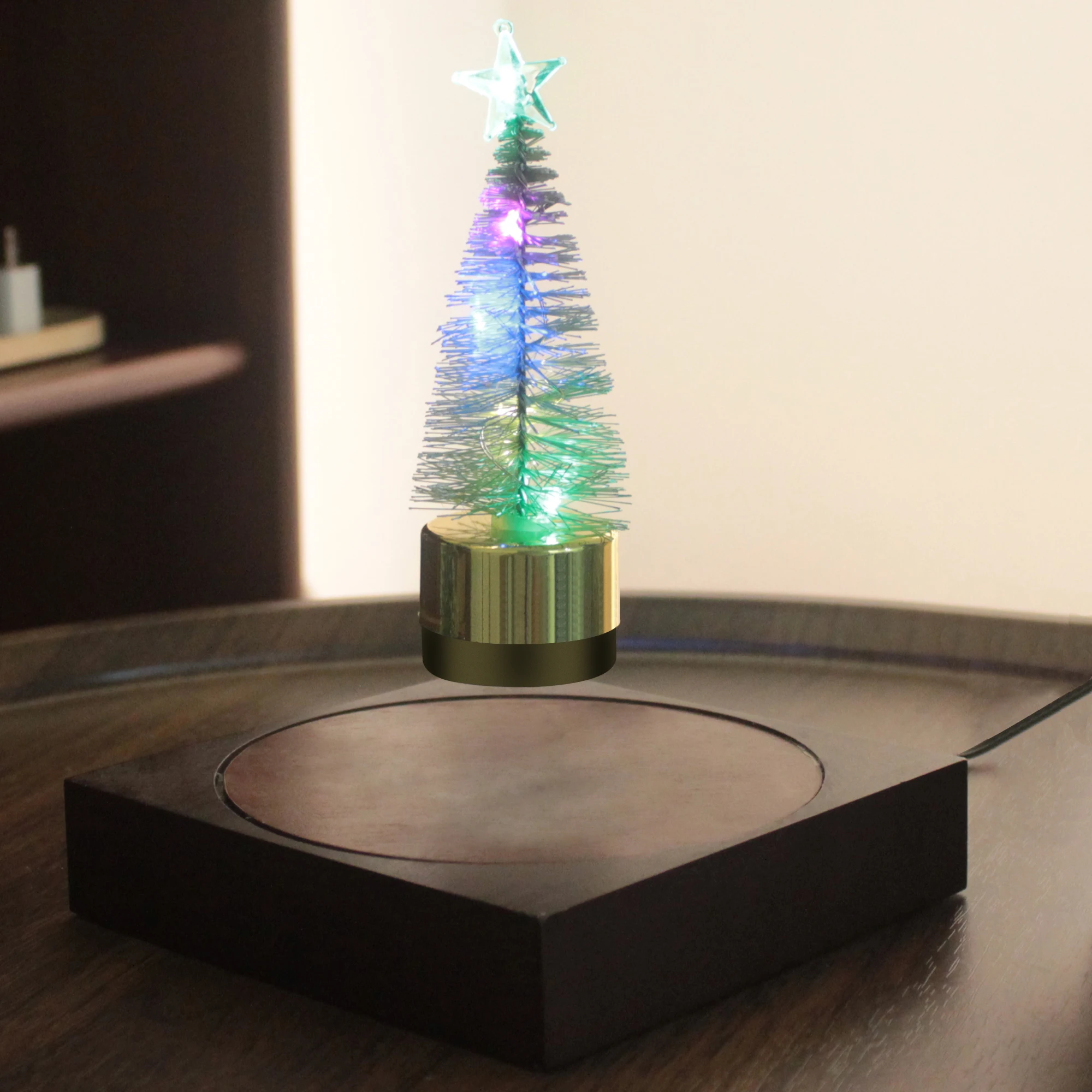 Levitation Christmas tree lamp,Creative Christmas Gift,Unique Decorative Tech Toy White