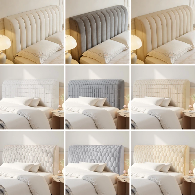 Thick Full Wrapped Headboard Slipcover Soft Pack Anti-Collision Backrest Protector Dustproof Cover For Bedroom Bedhead Decor