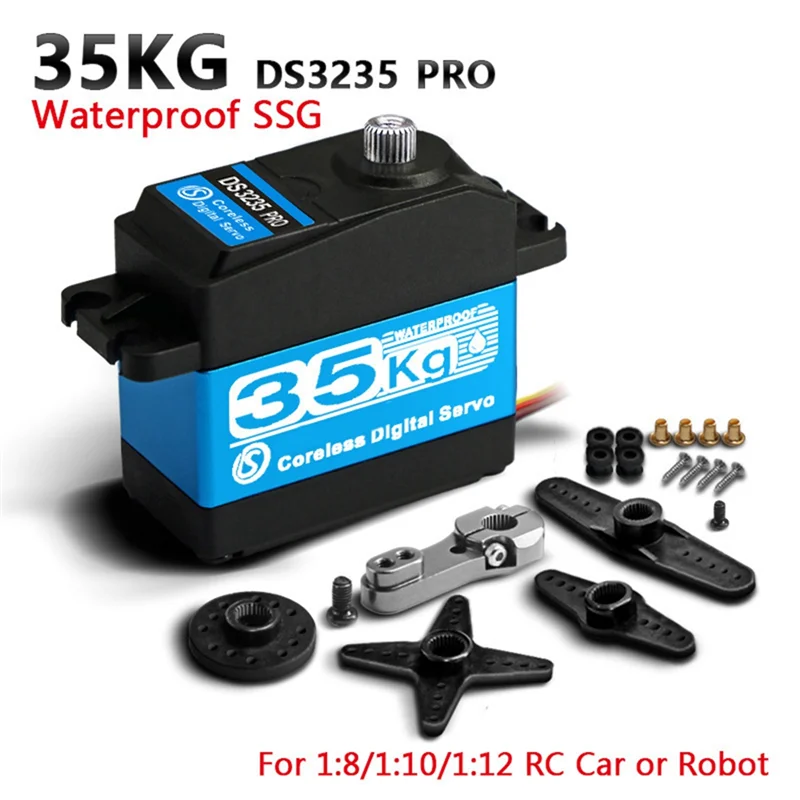 A45F-35Kg Servo digitale Servo ad ingranaggi metallici a coppia elevata Servo ad alta velocità impermeabile IP66 per auto o robot RC 1:8/1:10/1:12